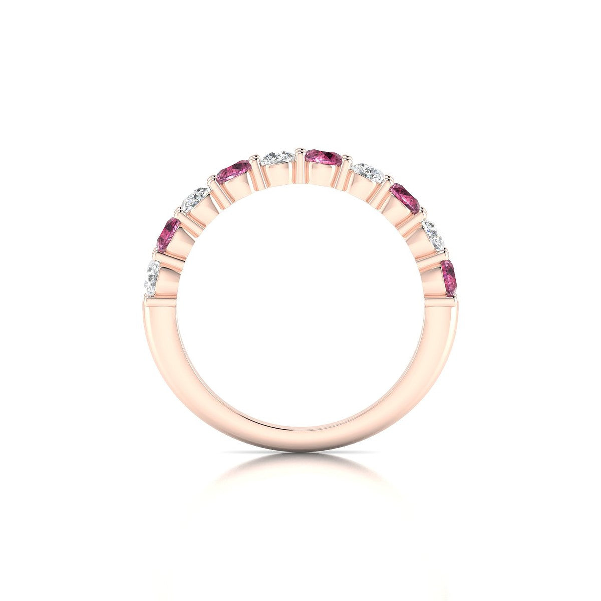 Destiny | 18k Rose Gold 3 mm Round Rhodolite Ring