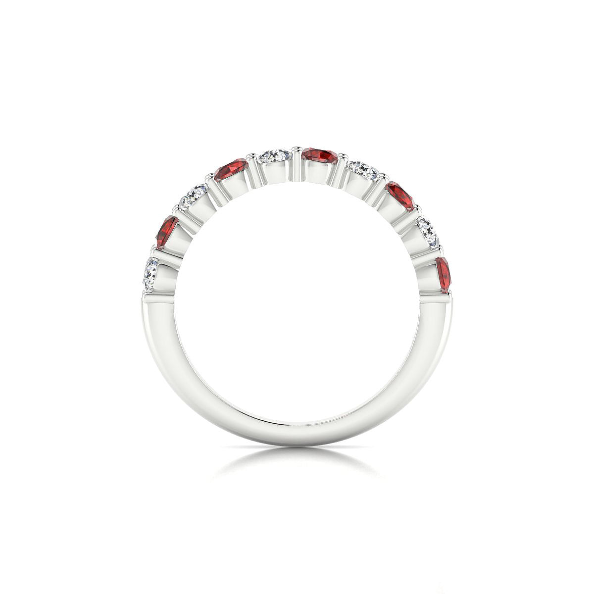 Destiny | 18k White Gold 3 mm Round Garnet Ring