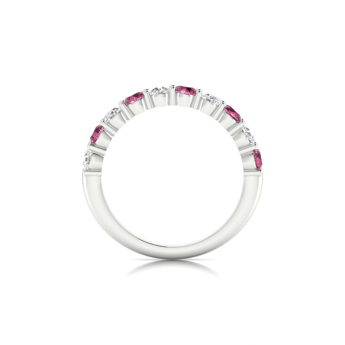 Destiny | 18k White Gold 3 mm Round Rhodolite Ring