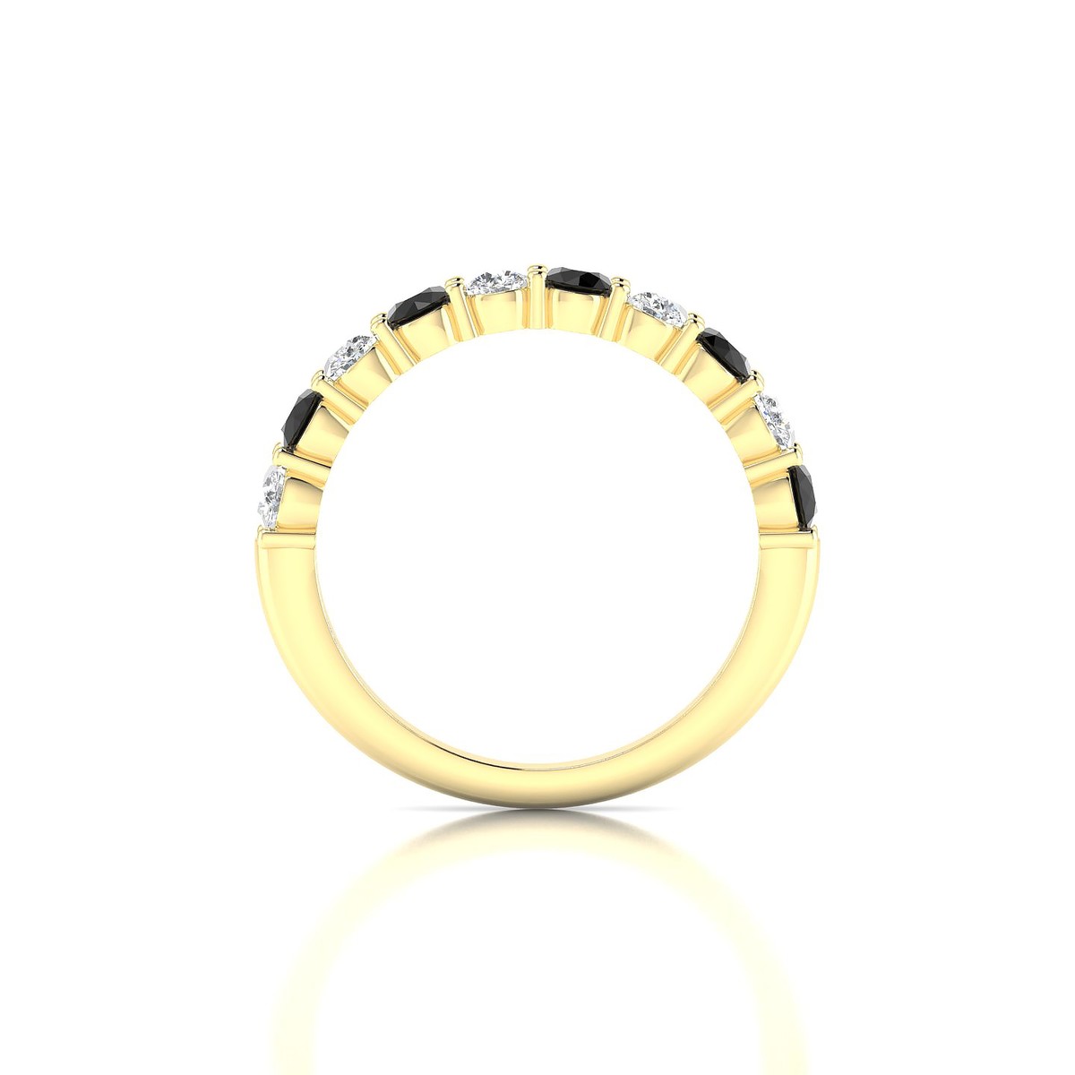 Destiny | 18k Yellow Gold 3 mm Round Black Diamond Ring
