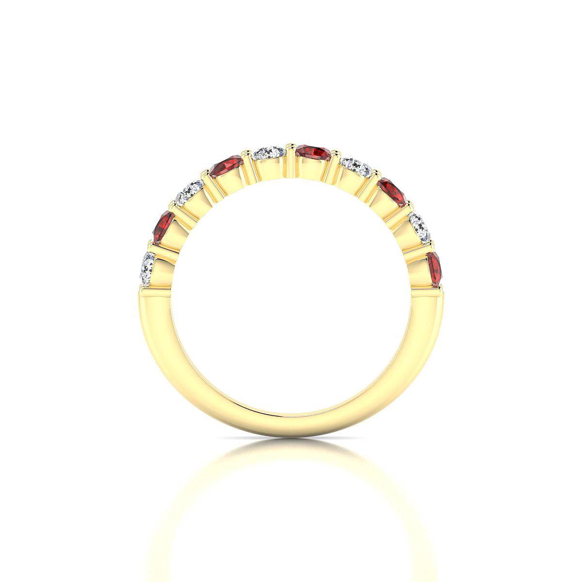 Destiny | 18k Yellow Gold 3 mm Round Garnet Ring