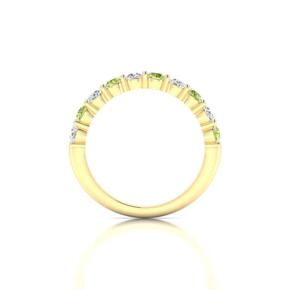 Destiny | 18k Yellow Gold 3 mm Round Peridot Ring