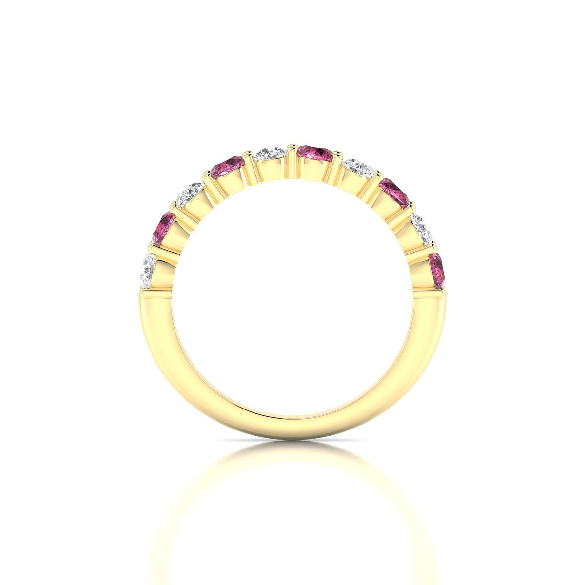 Destiny | 18k Yellow Gold 3 mm Round Rhodolite Ring