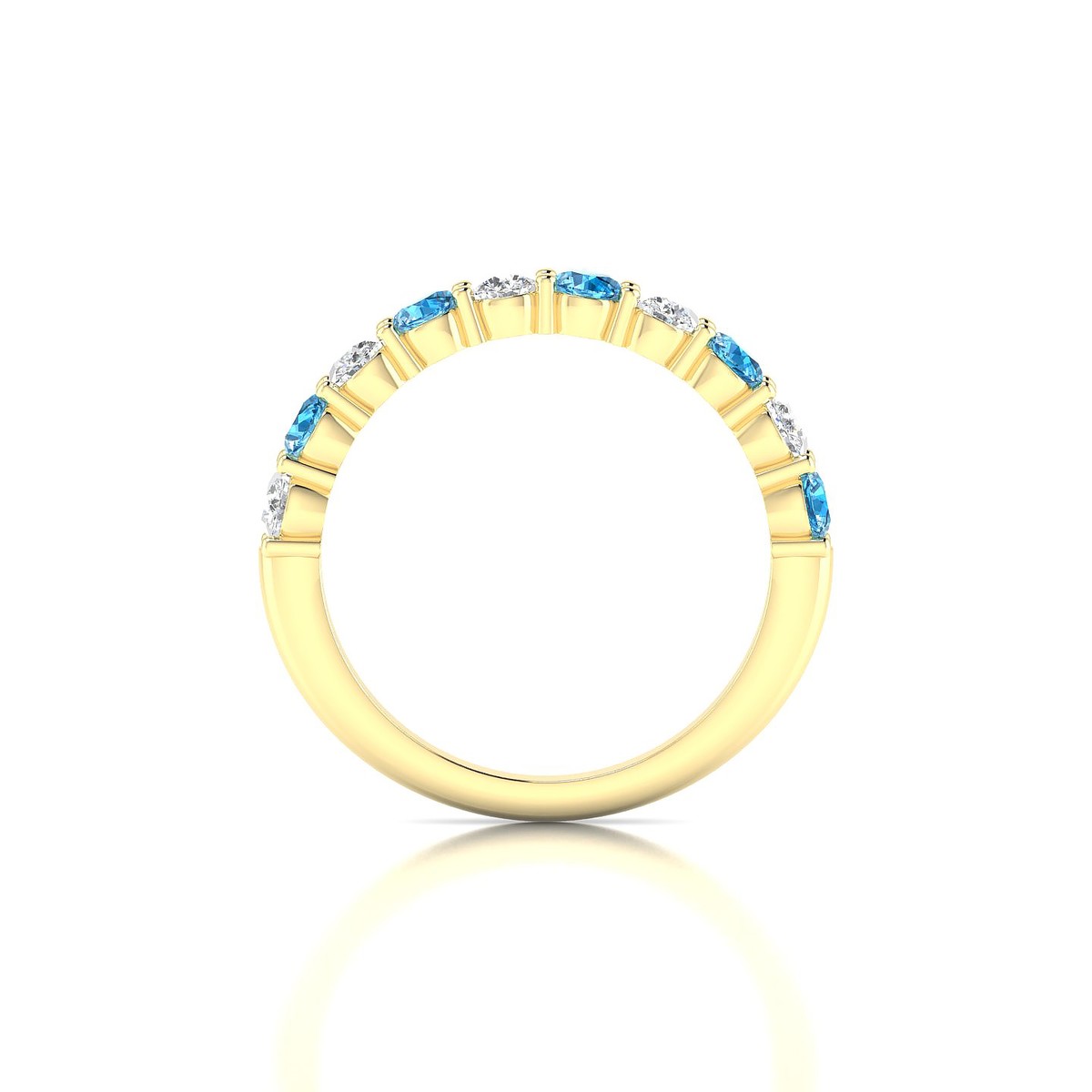 Destiny | 18k Yellow Gold 3 mm Round Topaz Ring