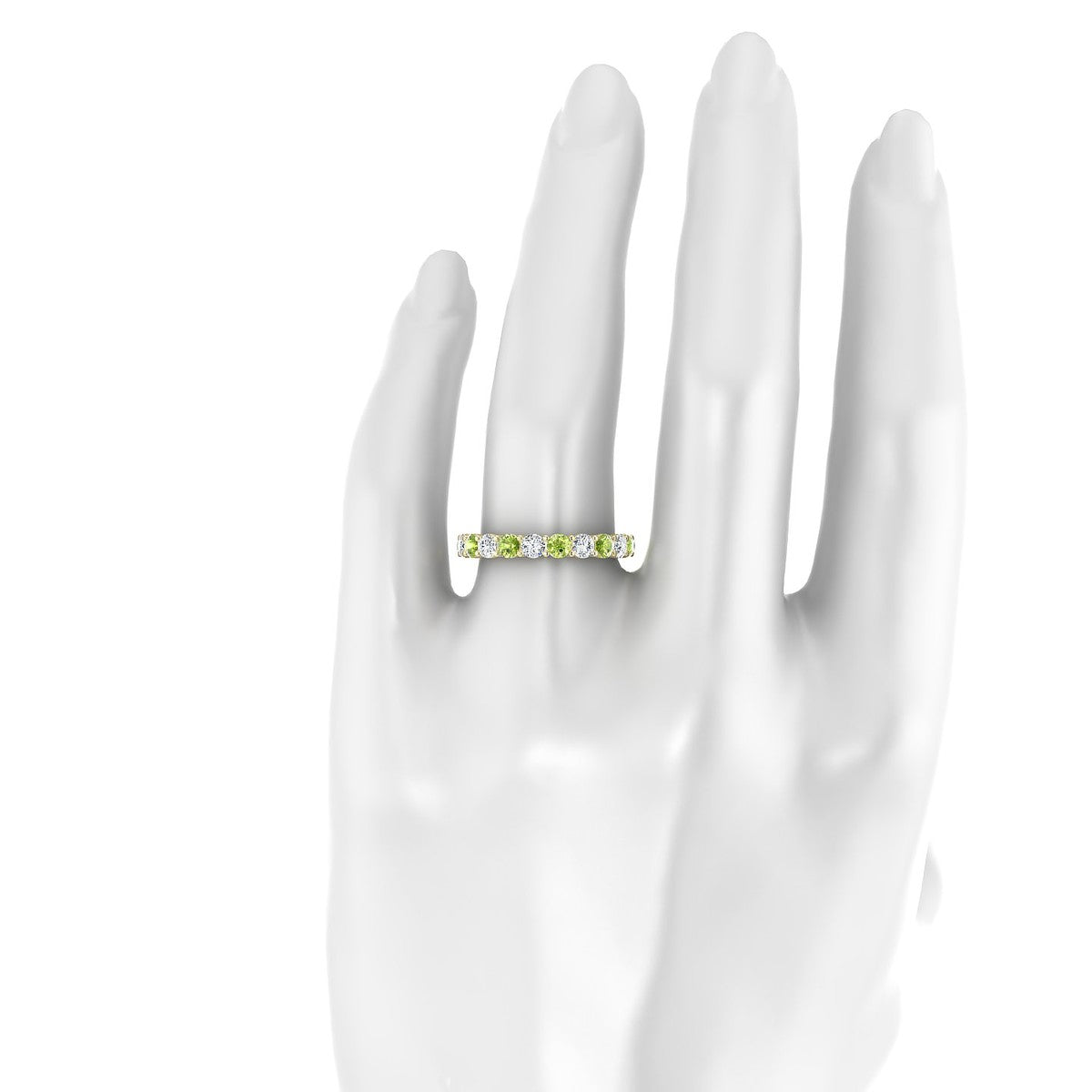 Destiny | 18k Yellow Gold 3 mm Round Peridot Ring
