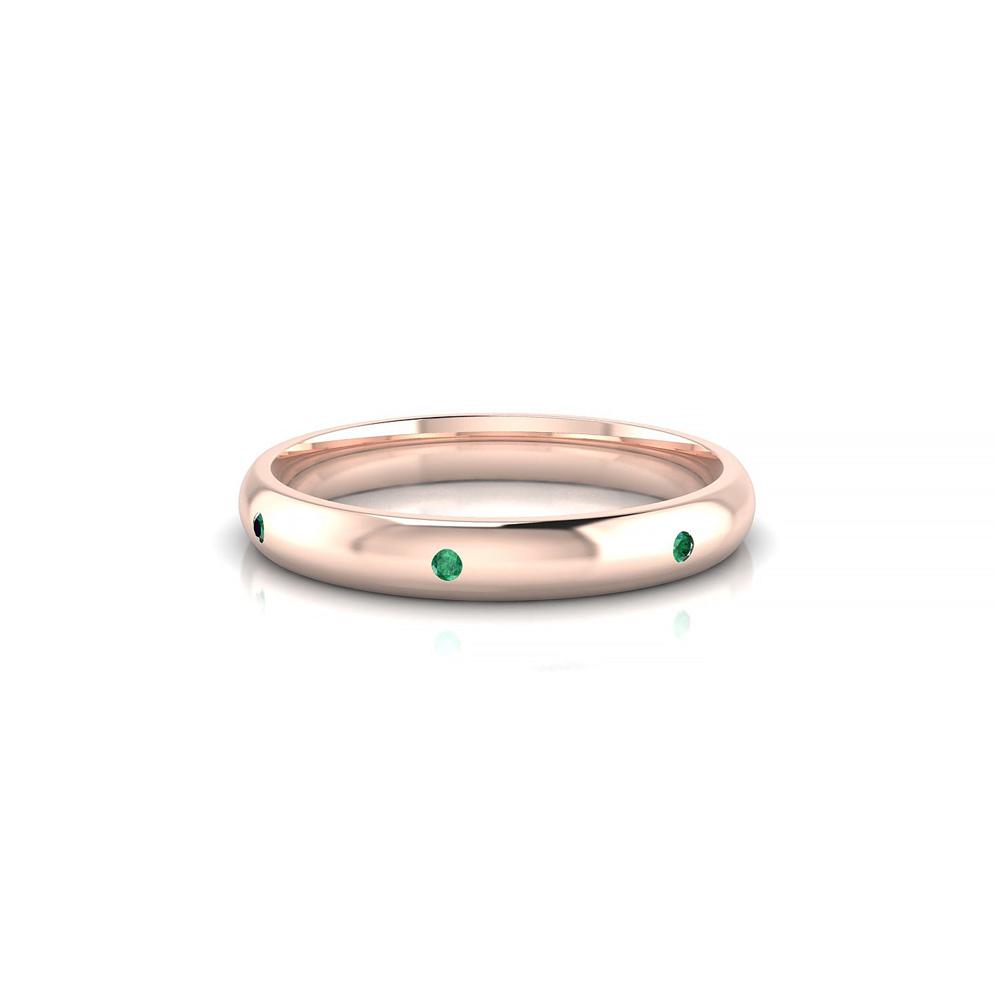 Devotion | 18k Rose Gold 1.3 mm Round Emerald Ring