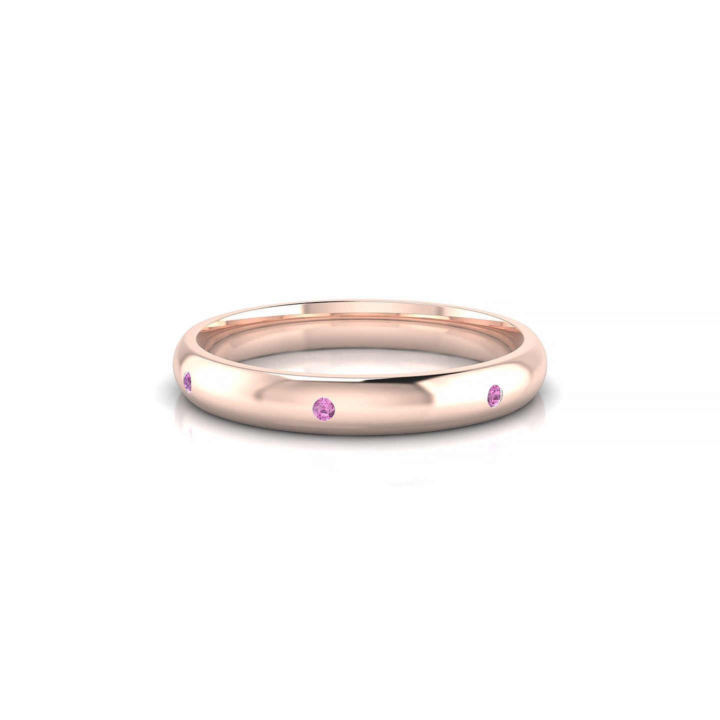 Devotion | 18k Rose Gold 1.3 mm Round Pink Sapphire Ring