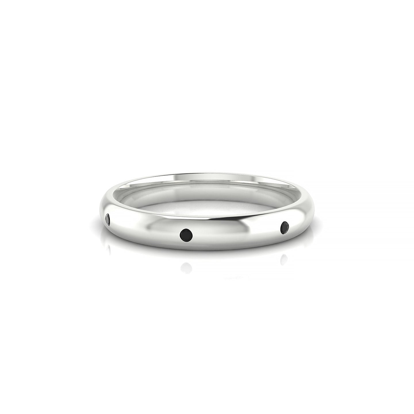 Devotion | 18k White Gold 1.3 mm Round Black Diamond Ring