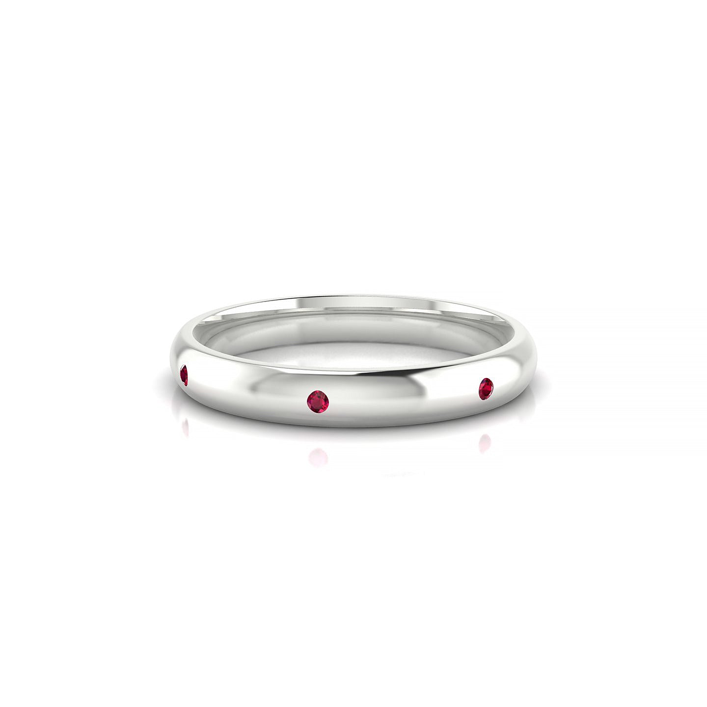 Devotion | 18k White Gold 1.3 mm Round Ruby Ring