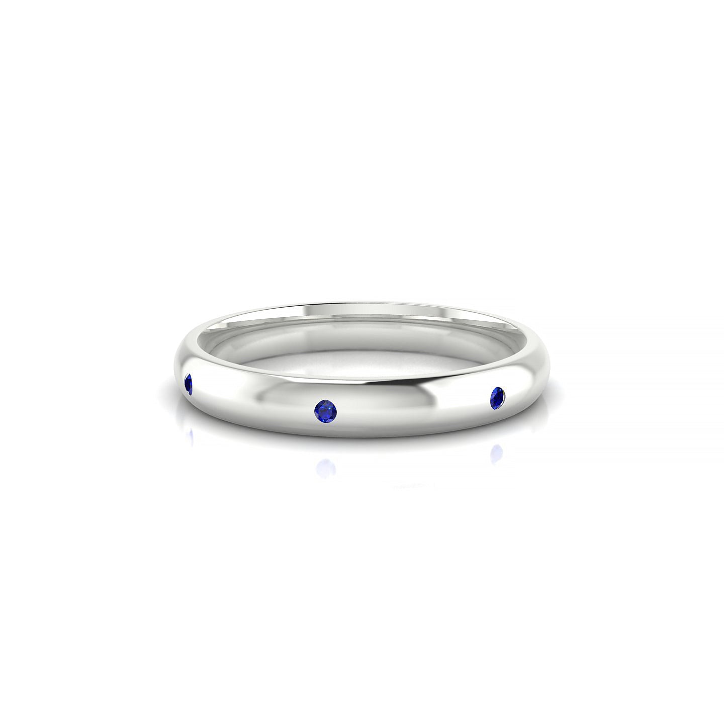 Devotion | 18k White Gold 1.3 mm Round Sapphire Ring