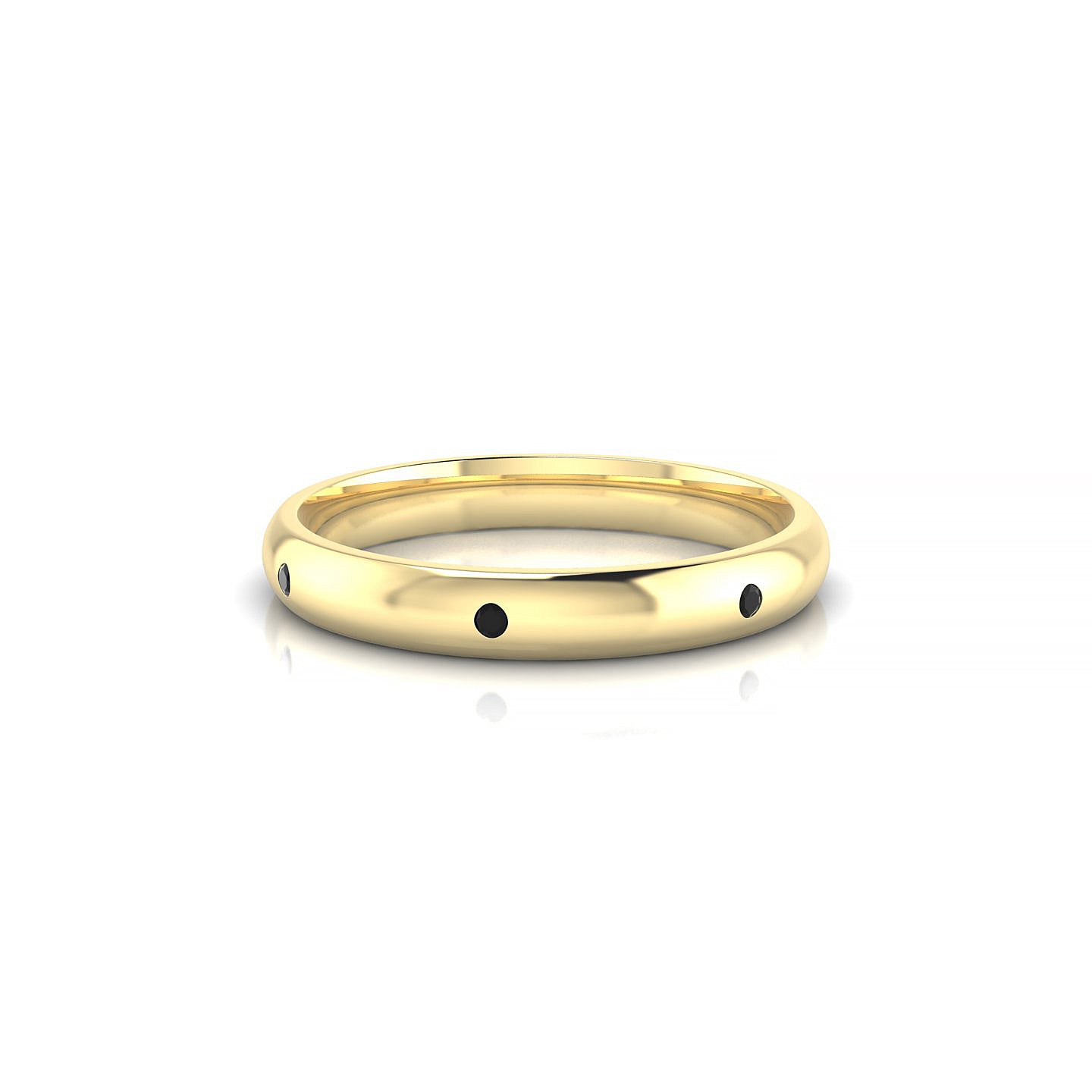 Devotion | 18k Yellow Gold 1.3 mm Round Black Diamond Ring