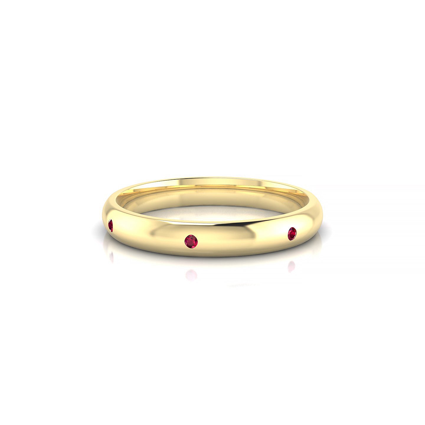 Devotion | 18k Yellow Gold 1.3 mm Round Ruby Ring