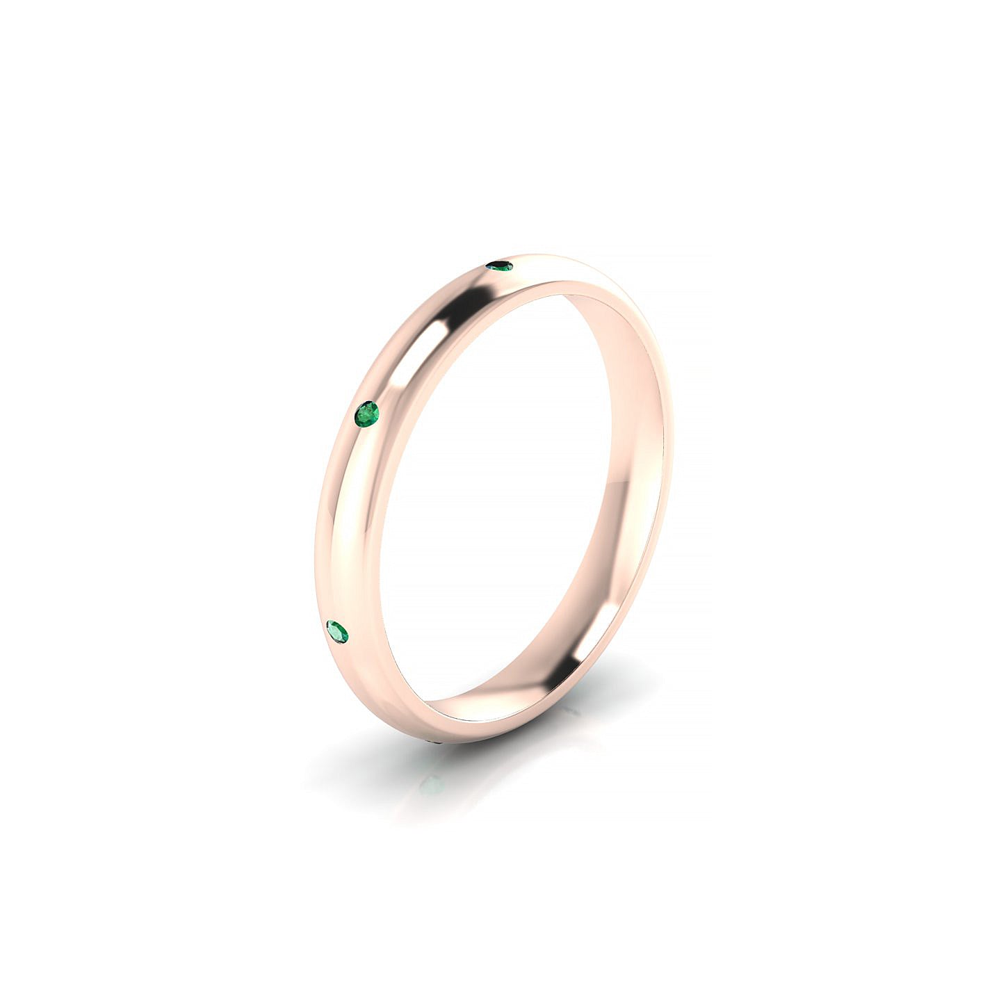Devotion | 18k Rose Gold 1.3 mm Round Emerald Ring