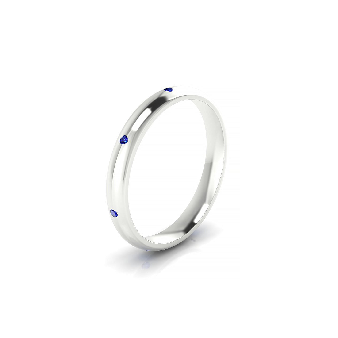 Devotion | 18k White Gold 1.3 mm Round Sapphire Ring