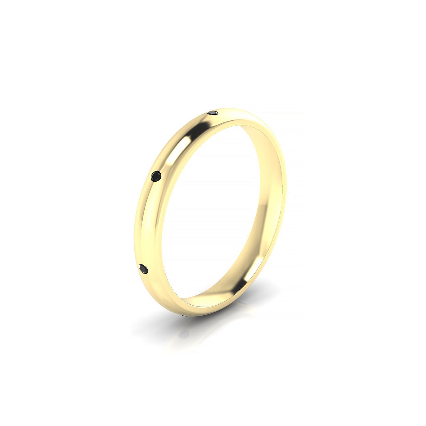 Devotion | 18k Yellow Gold 1.3 mm Round Black Diamond Ring