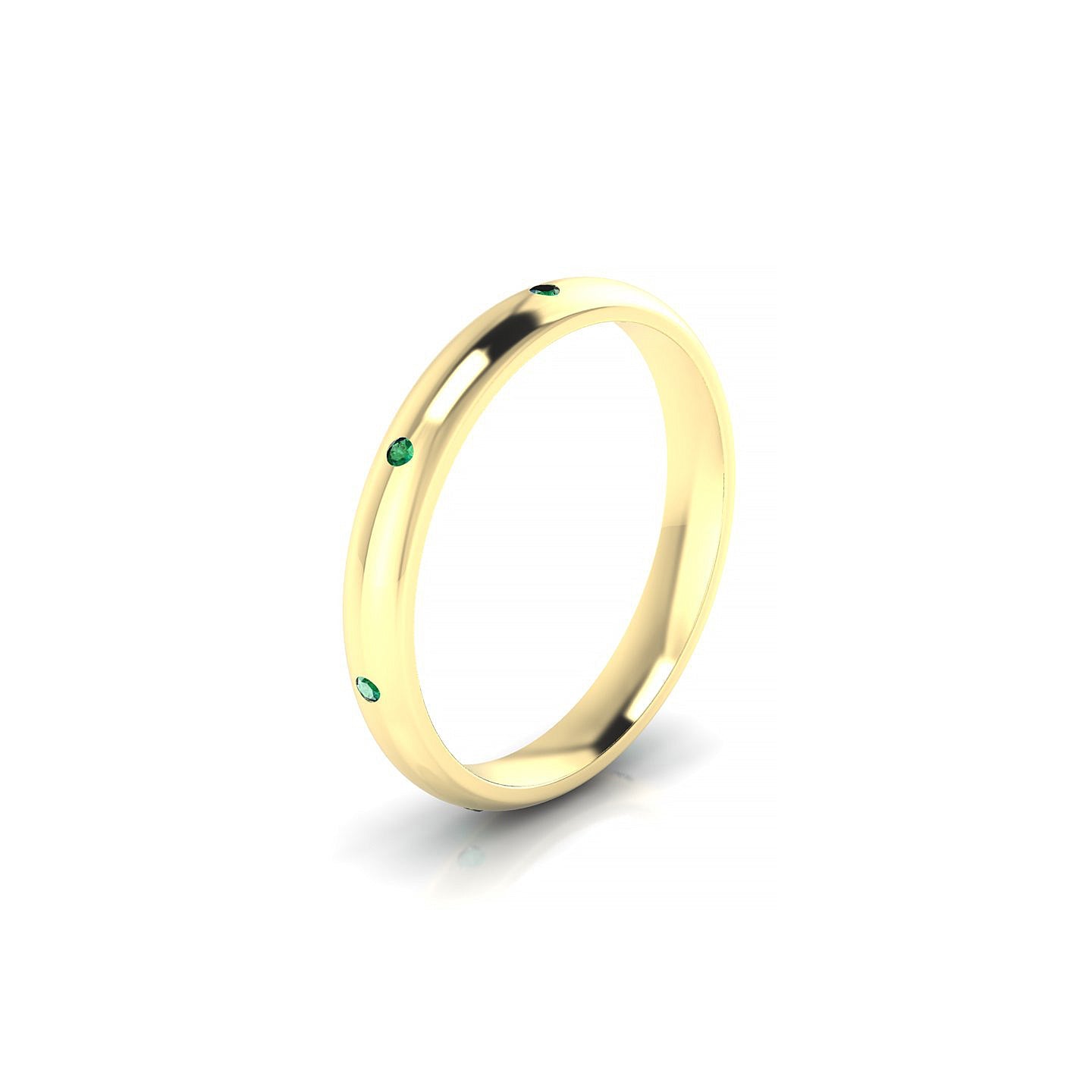 Devotion | 18k Yellow Gold 1.3 mm Round Emerald Ring