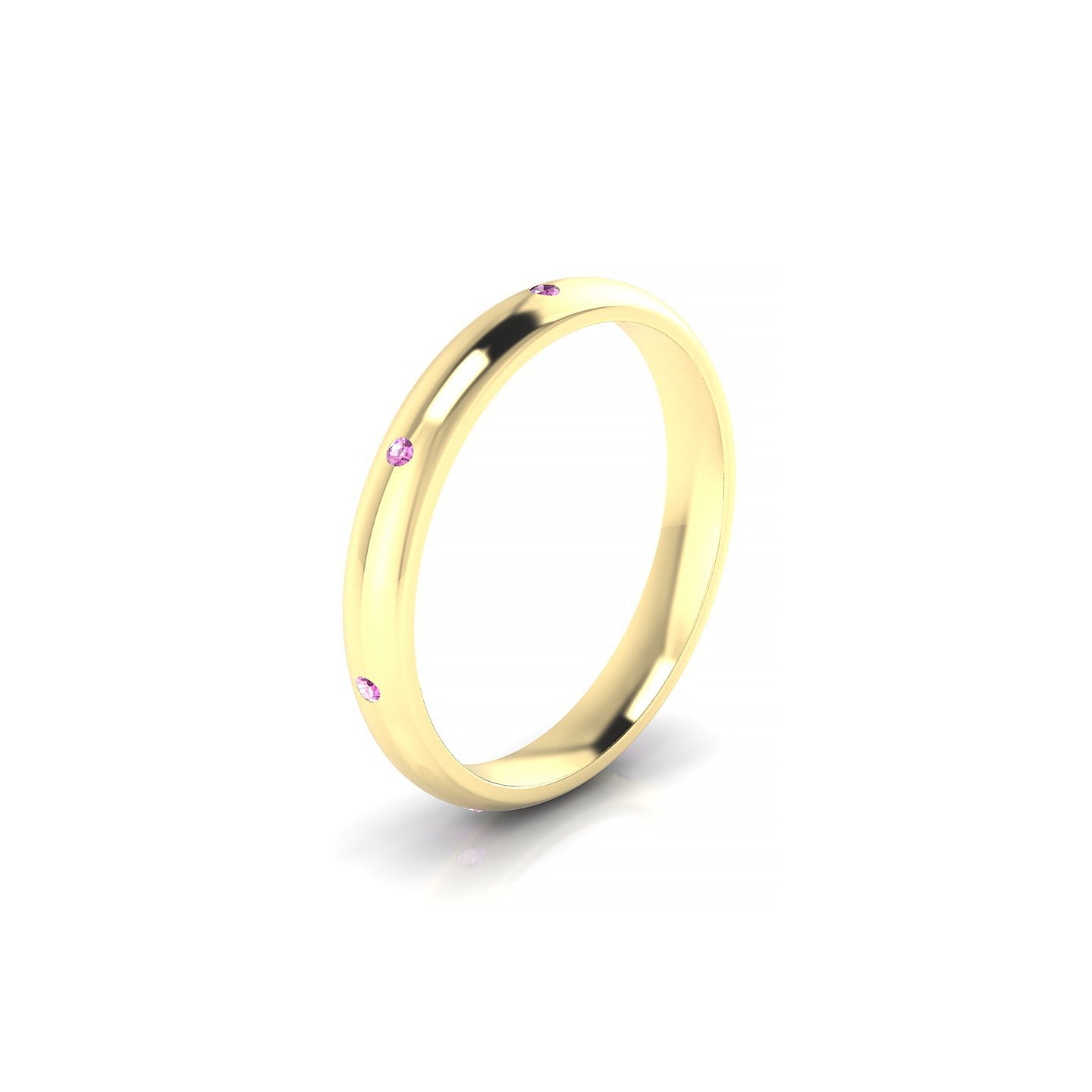 Devotion | 18k Yellow Gold 1.3 mm Round Pink Sapphire Ring