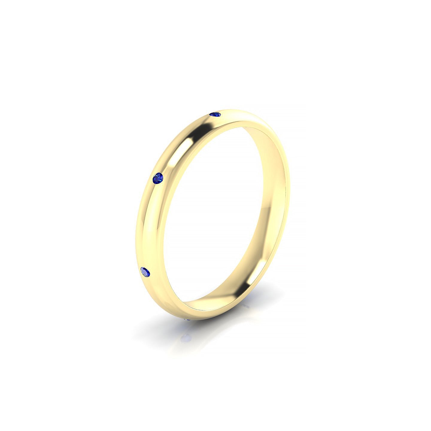 Devotion | 18k Yellow Gold 1.3 mm Round Sapphire Ring