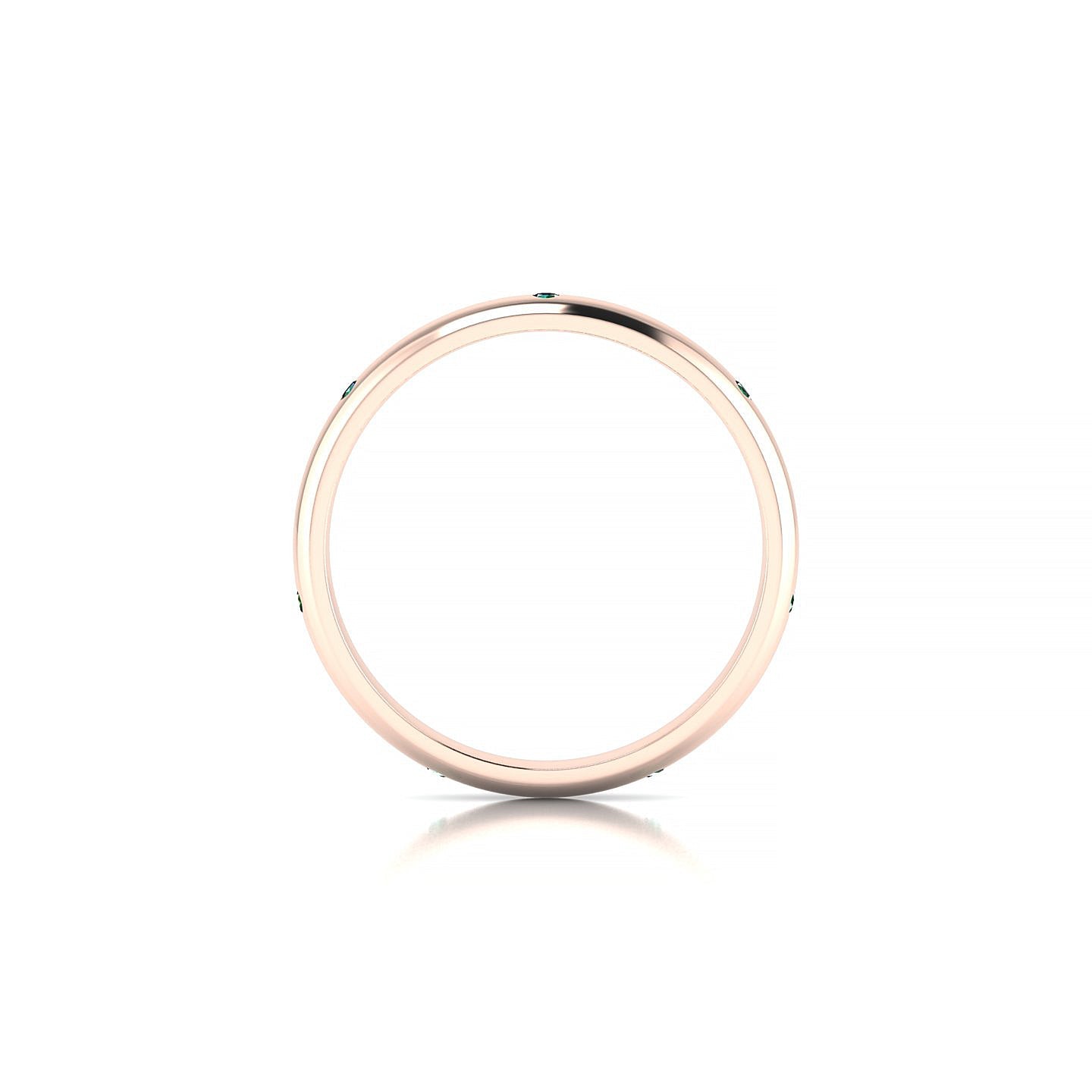 Devotion | 18k Rose Gold 1.3 mm Round Emerald Ring