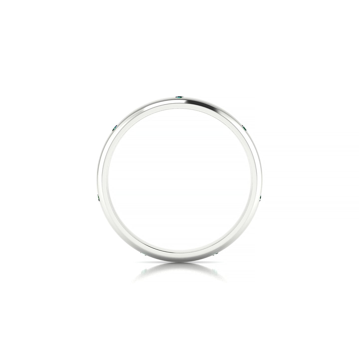 Devotion | 18k White Gold 1.3 mm Round Emerald Ring