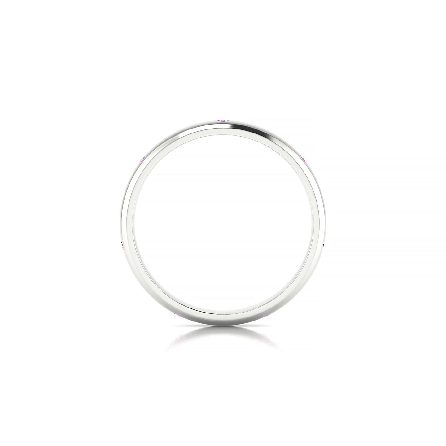 Devotion | 18k White Gold 1.3 mm Round Pink Sapphire Ring