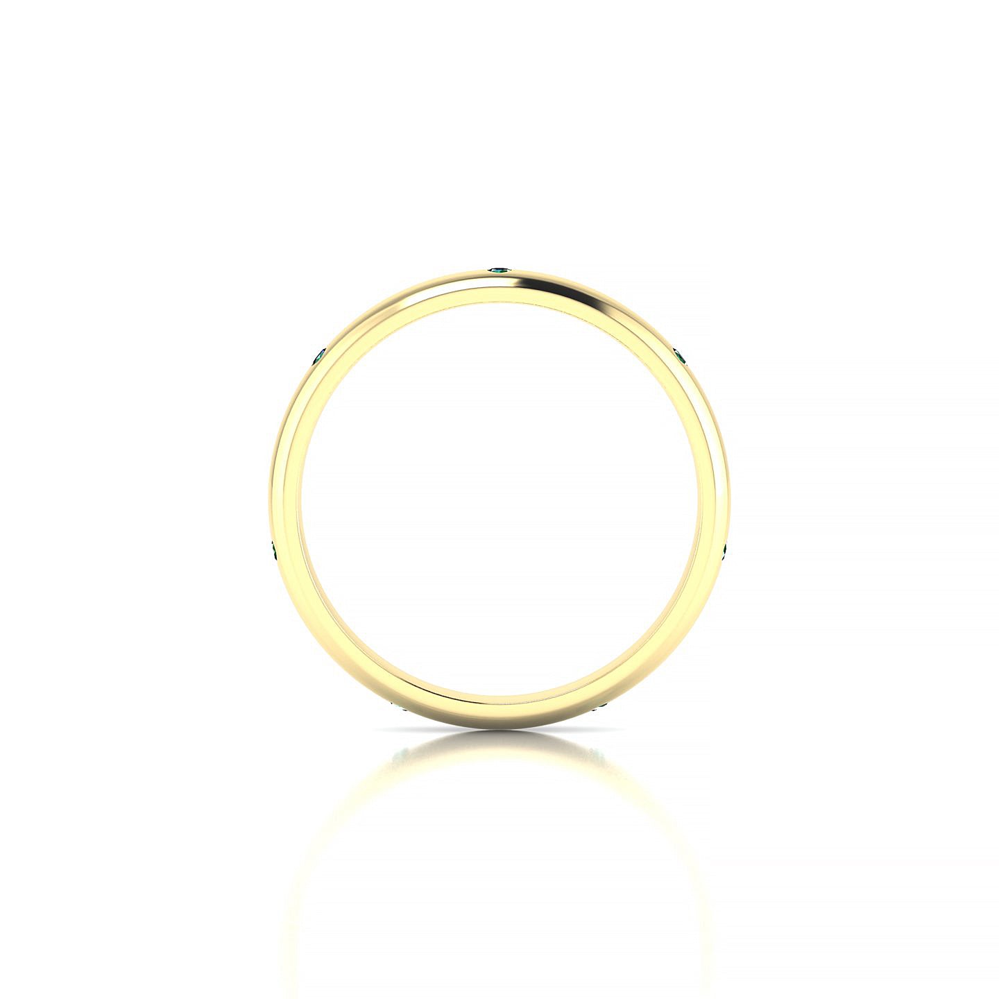 Devotion | 18k Yellow Gold 1.3 mm Round Emerald Ring