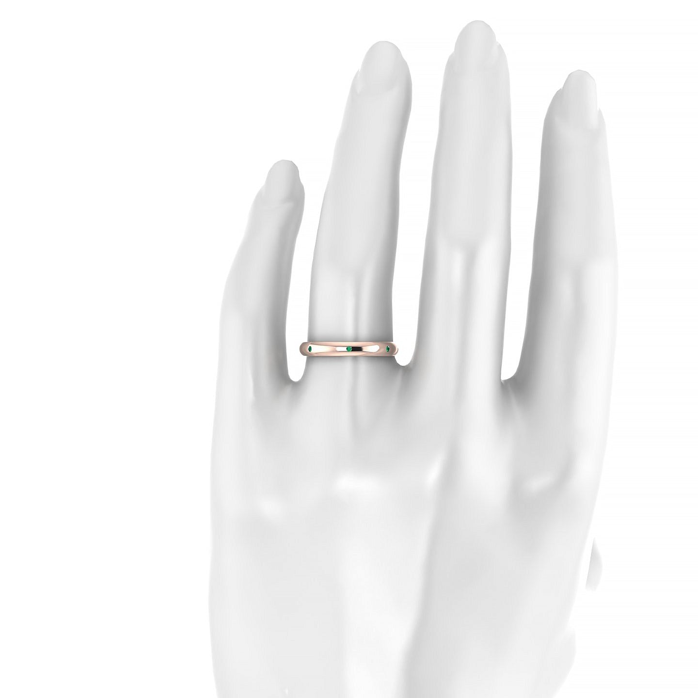Devotion | 18k Rose Gold 1.3 mm Round Emerald Ring