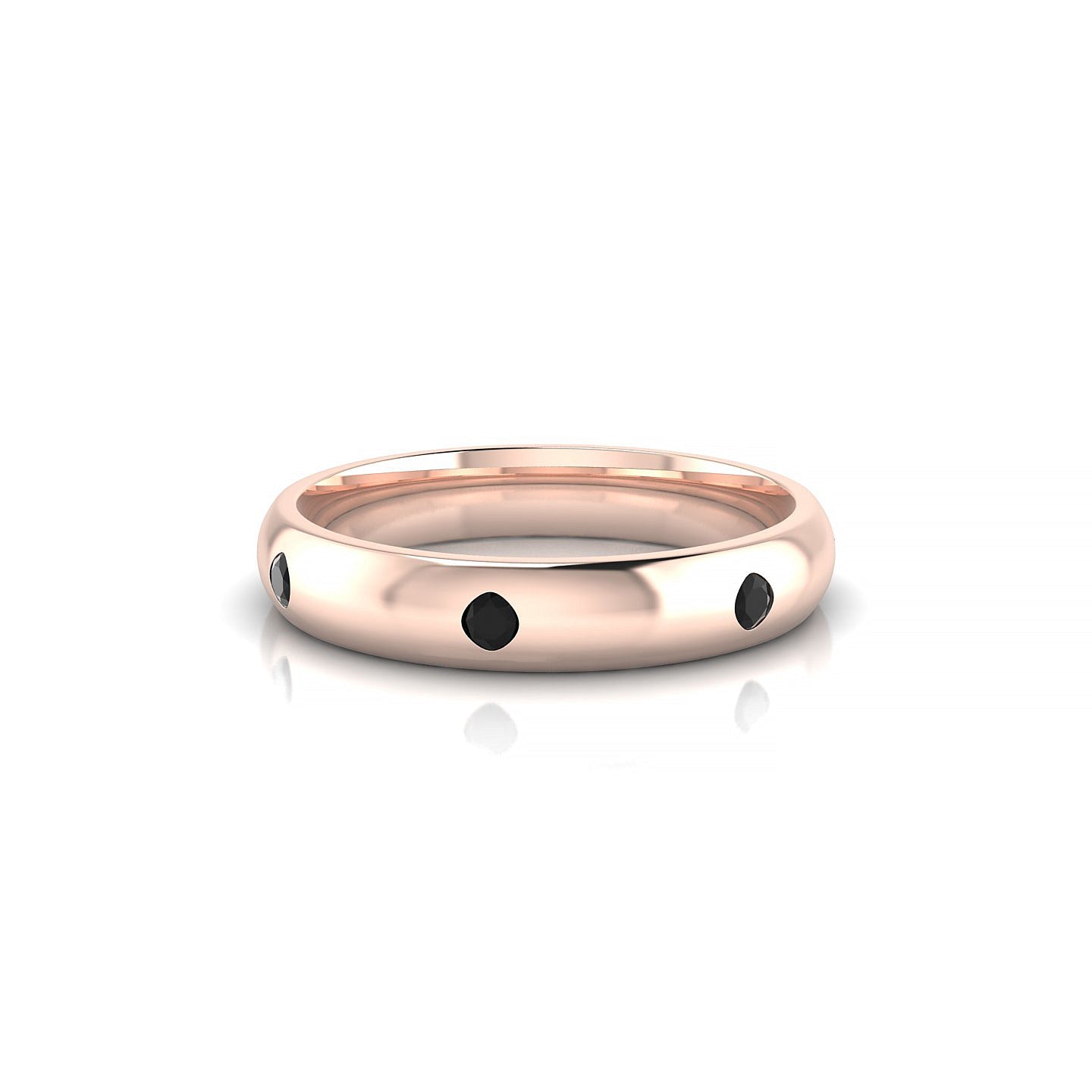 Devotion | 18k Rose Gold 2 mm Round Black Diamond Ring