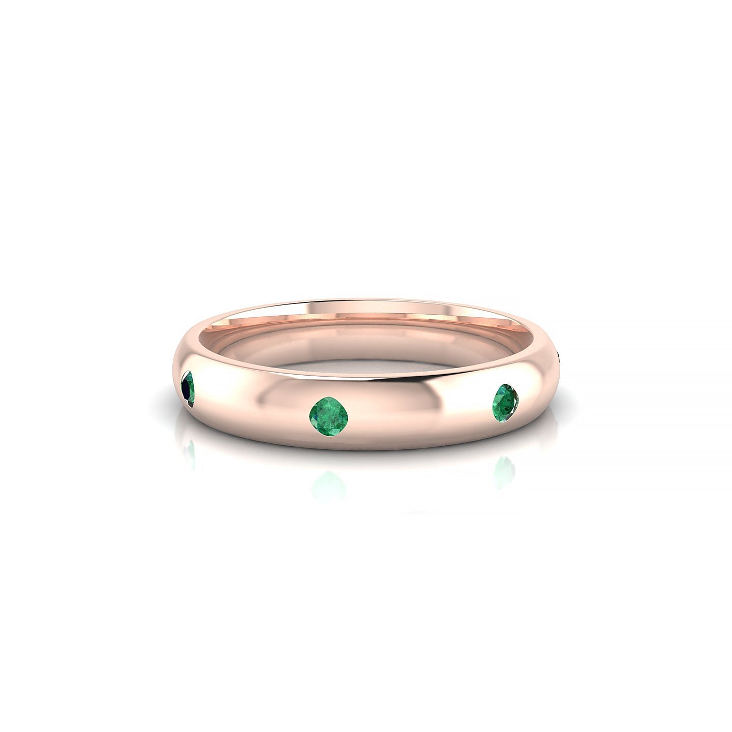 Devotion | 18k Rose Gold 2 mm Round Emerald Ring