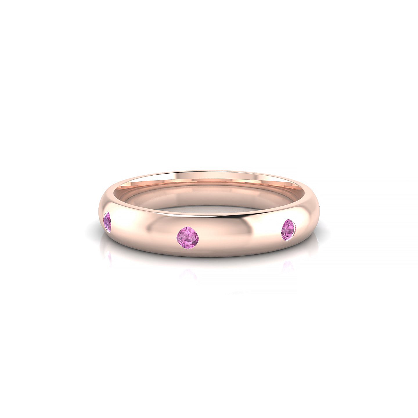 Devotion | 18k Rose Gold 2 mm Round Pink Sapphire Ring