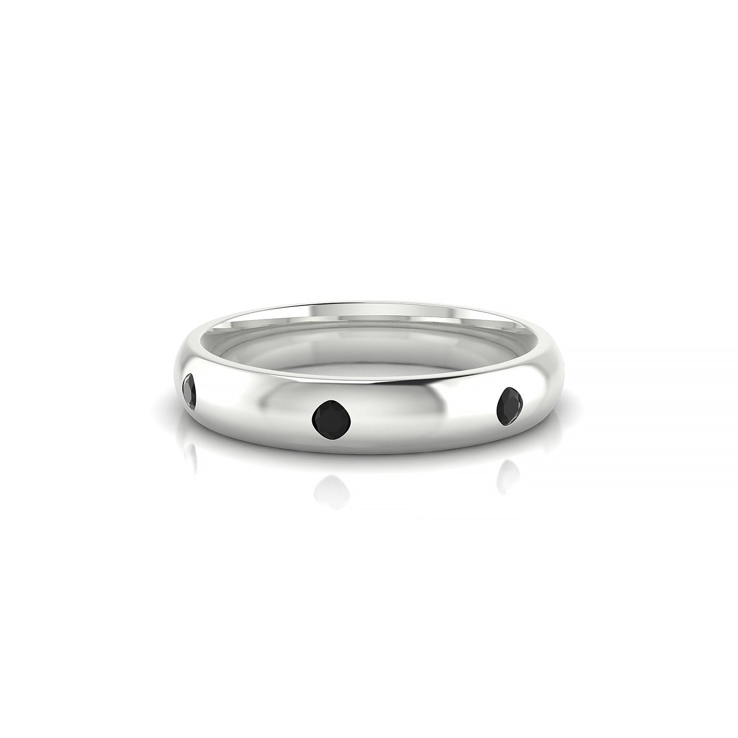 Devotion | 18k White Gold 2 mm Round Black Diamond Ring