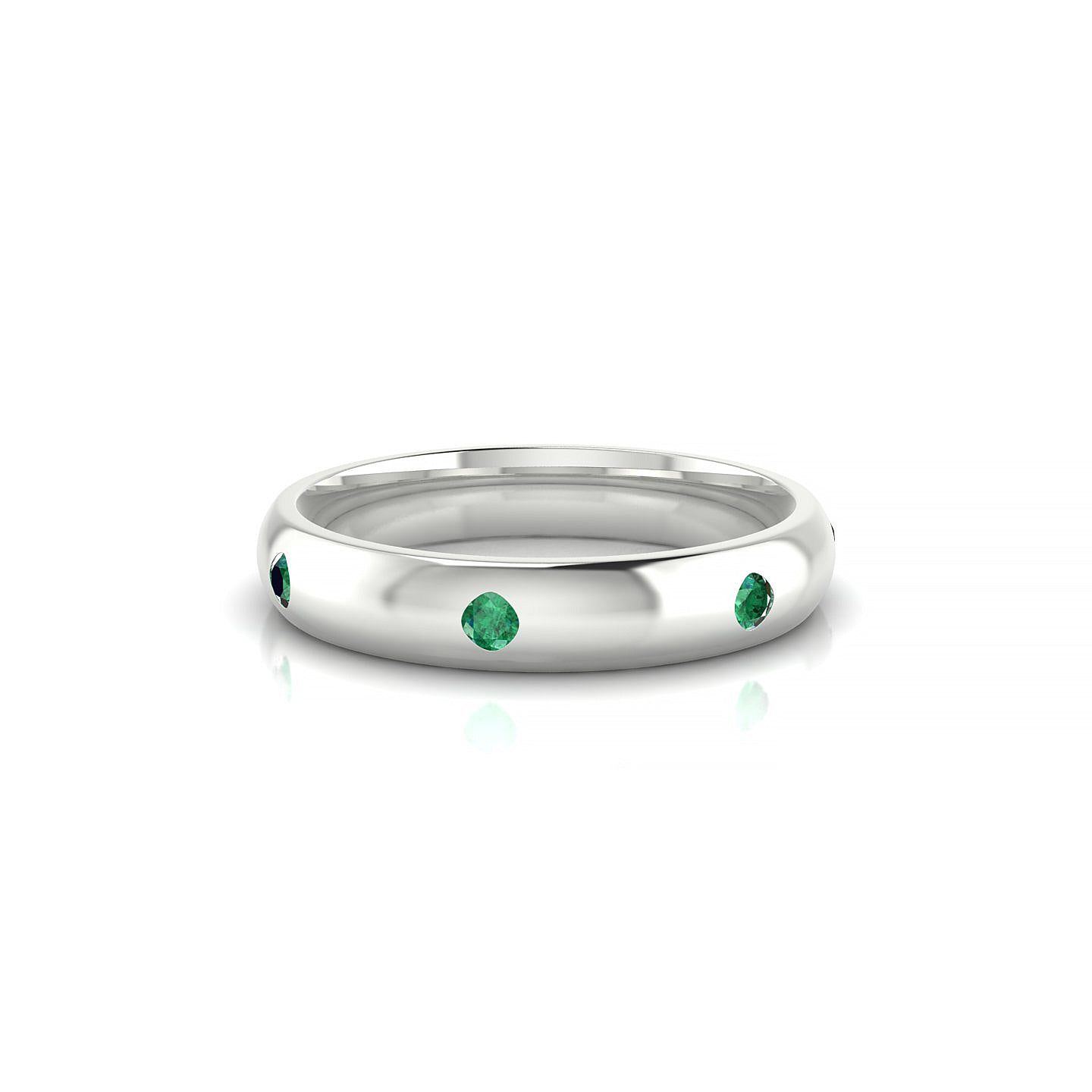 Devotion | 18k White Gold 2 mm Round Emerald Ring