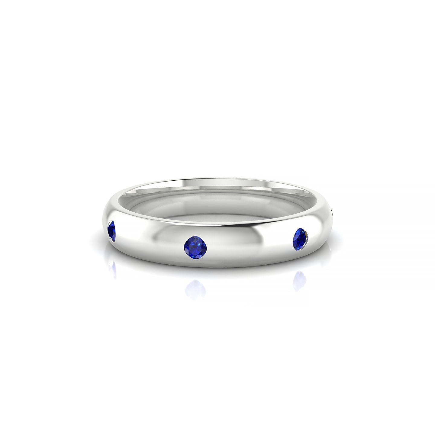 Devotion | 18k White Gold 2 mm Round Sapphire Ring