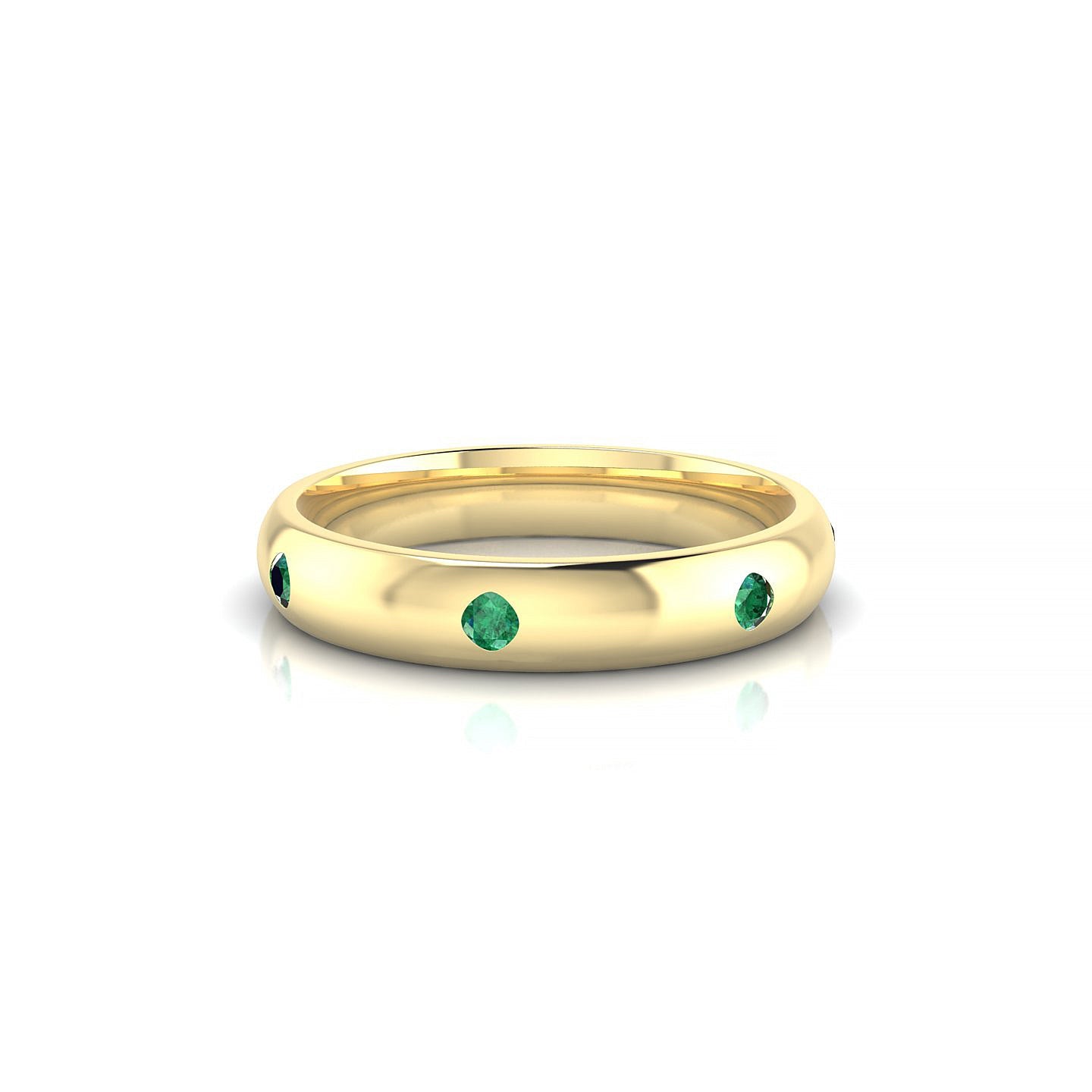 Devotion | 18k Yellow Gold 2 mm Round Emerald Ring