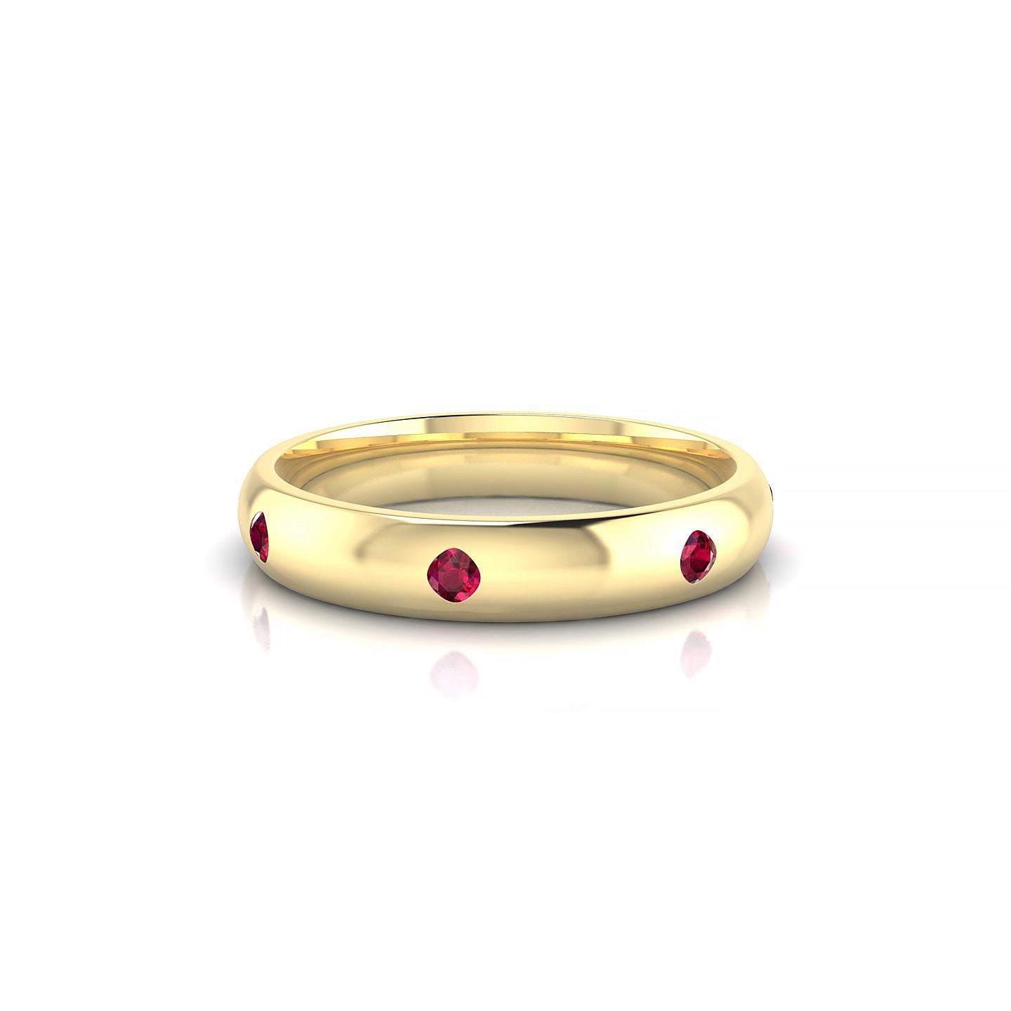Devotion | 18k Yellow Gold 2 mm Round Ruby Ring