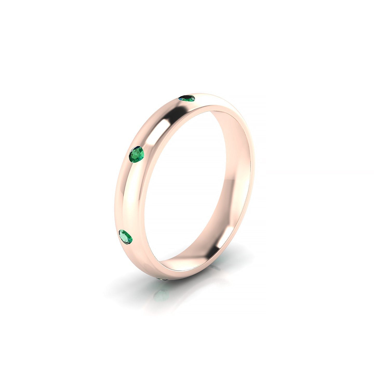 Devotion | 18k Rose Gold 2 mm Round Emerald Ring