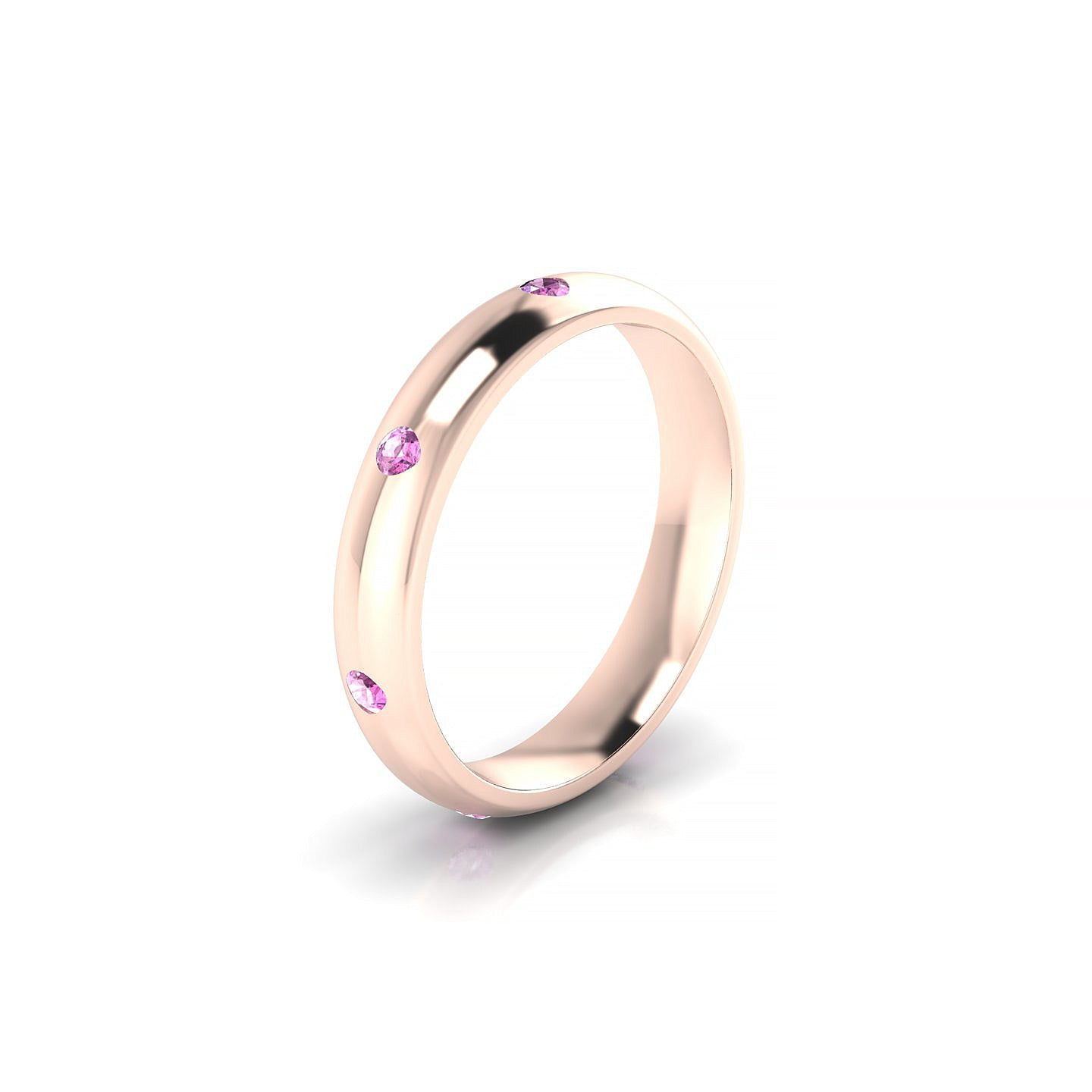 Devotion | 18k Rose Gold 2 mm Round Pink Sapphire Ring