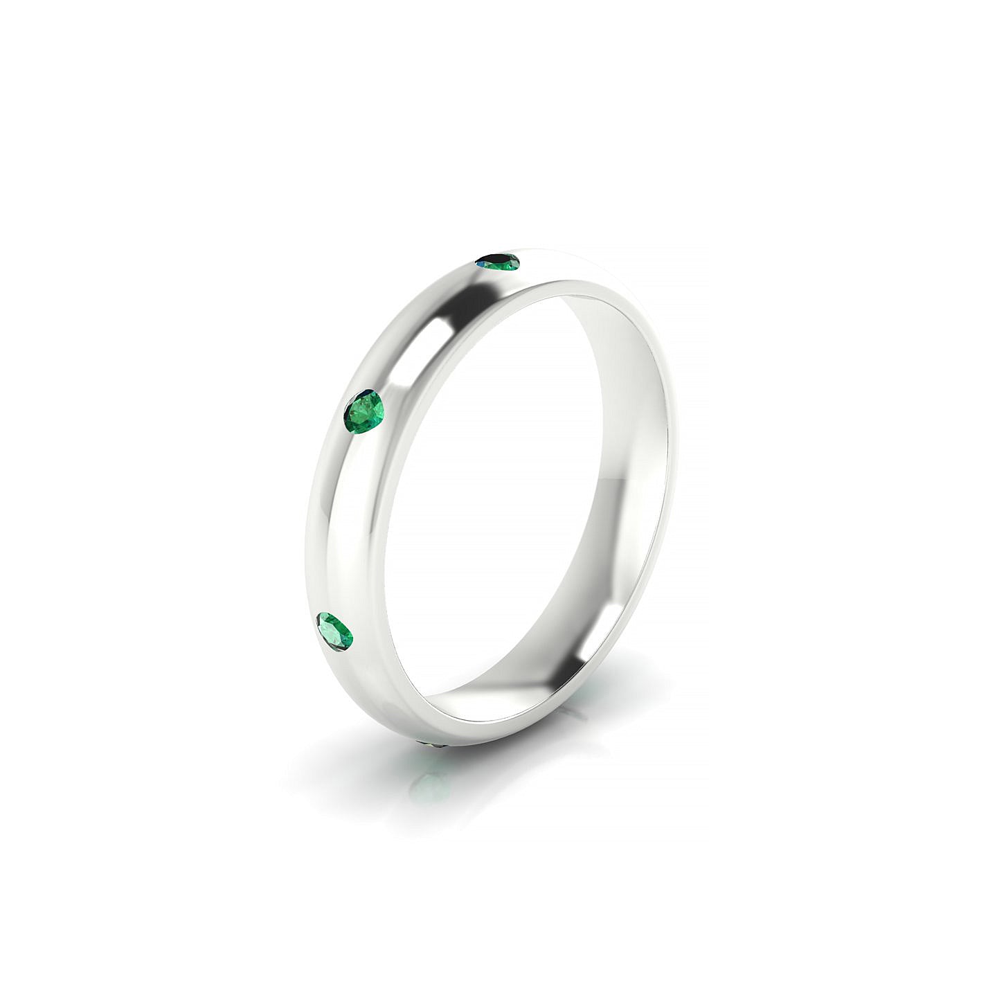 Devotion | 18k White Gold 2 mm Round Emerald Ring