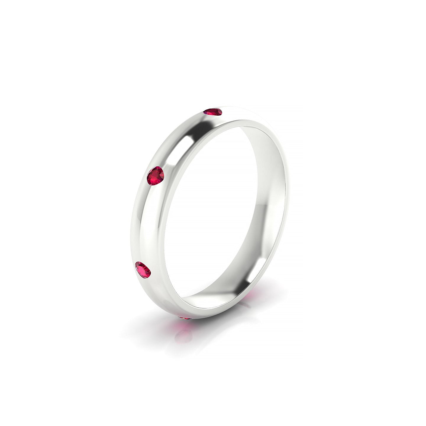 Devotion | 18k White Gold 2 mm Round Ruby Ring