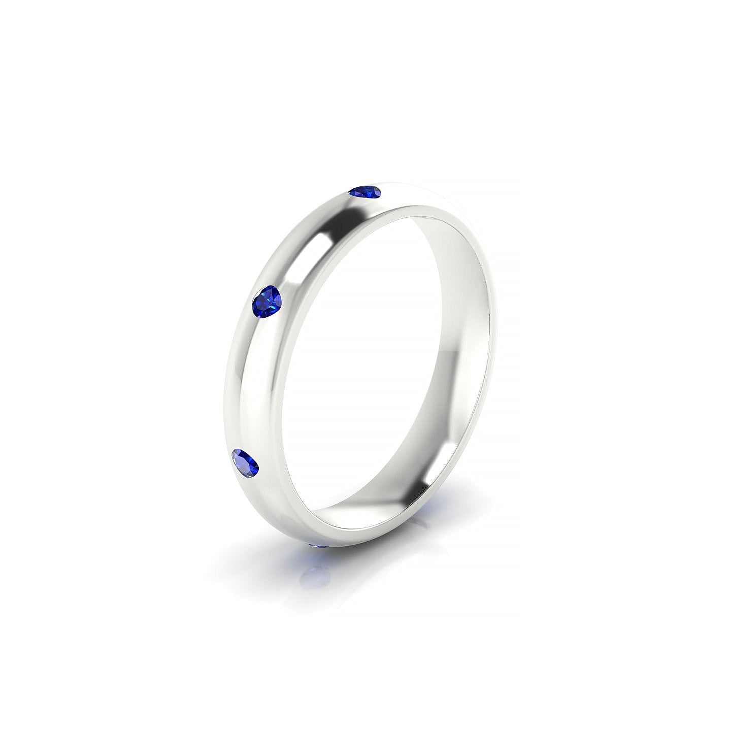 Devotion | 18k White Gold 2 mm Round Sapphire Ring