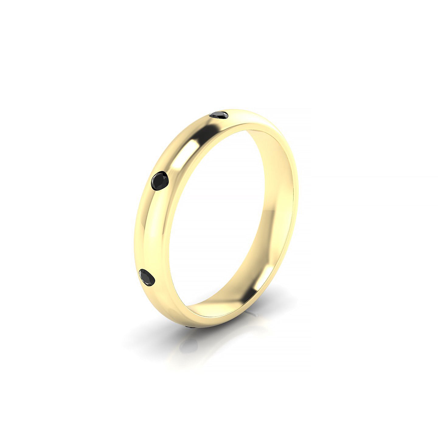Devotion | 18k Yellow Gold 2 mm Round Black Diamond Ring