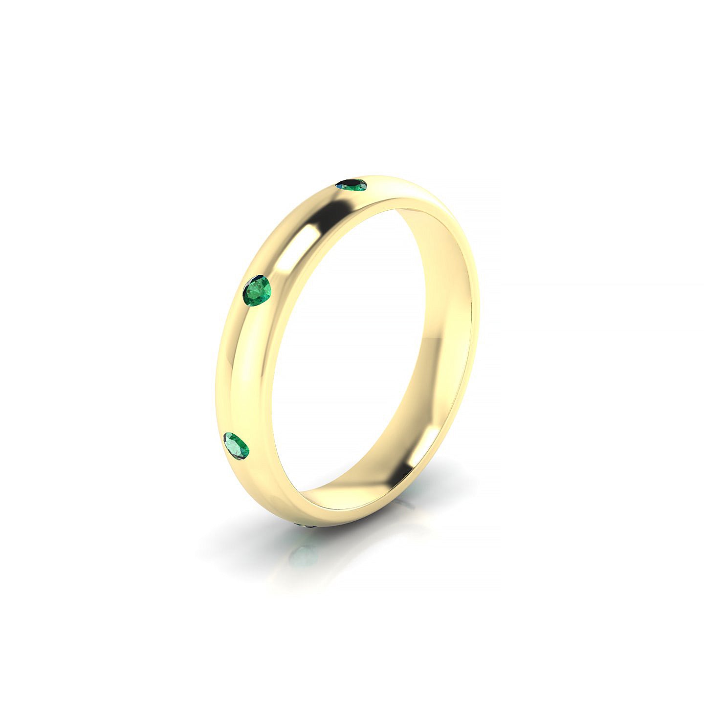 Devotion | 18k Yellow Gold 2 mm Round Emerald Ring