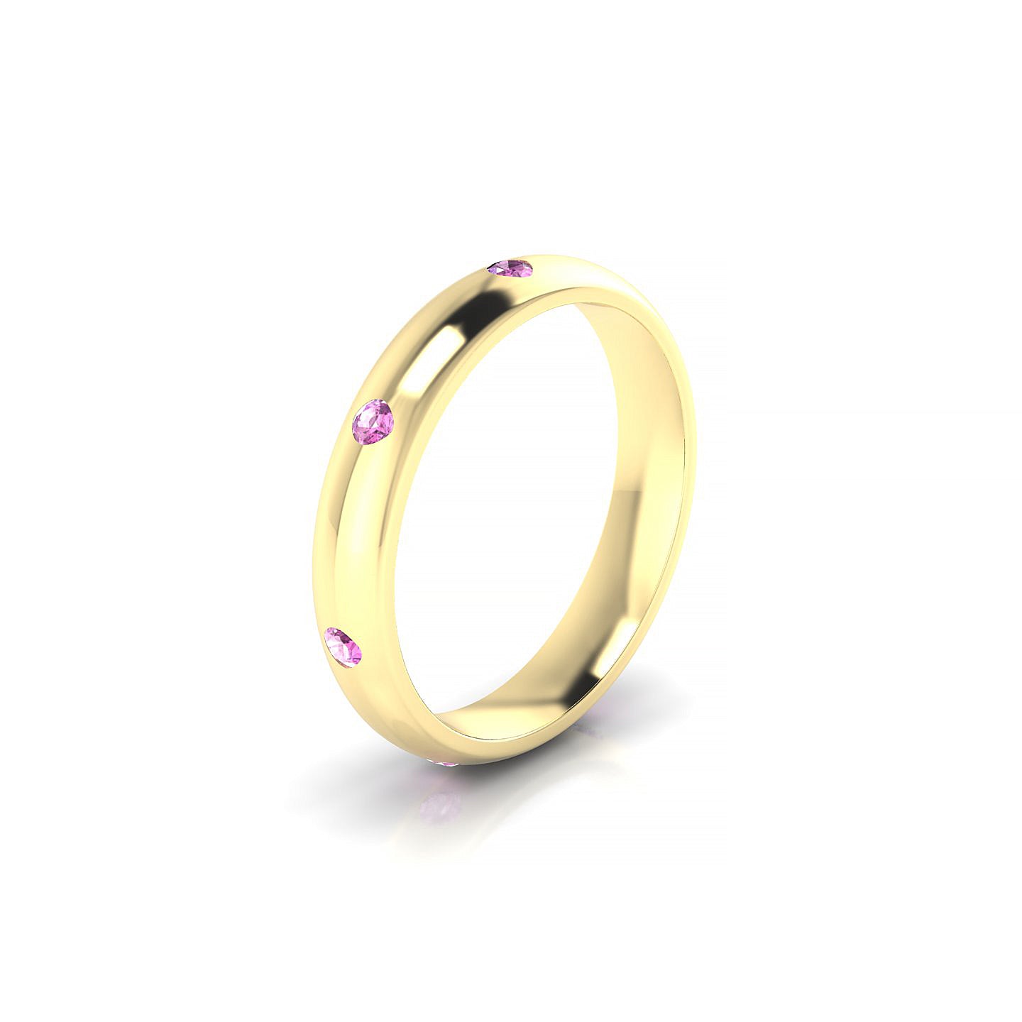 Devotion | 18k Yellow Gold 2 mm Round Pink Sapphire Ring