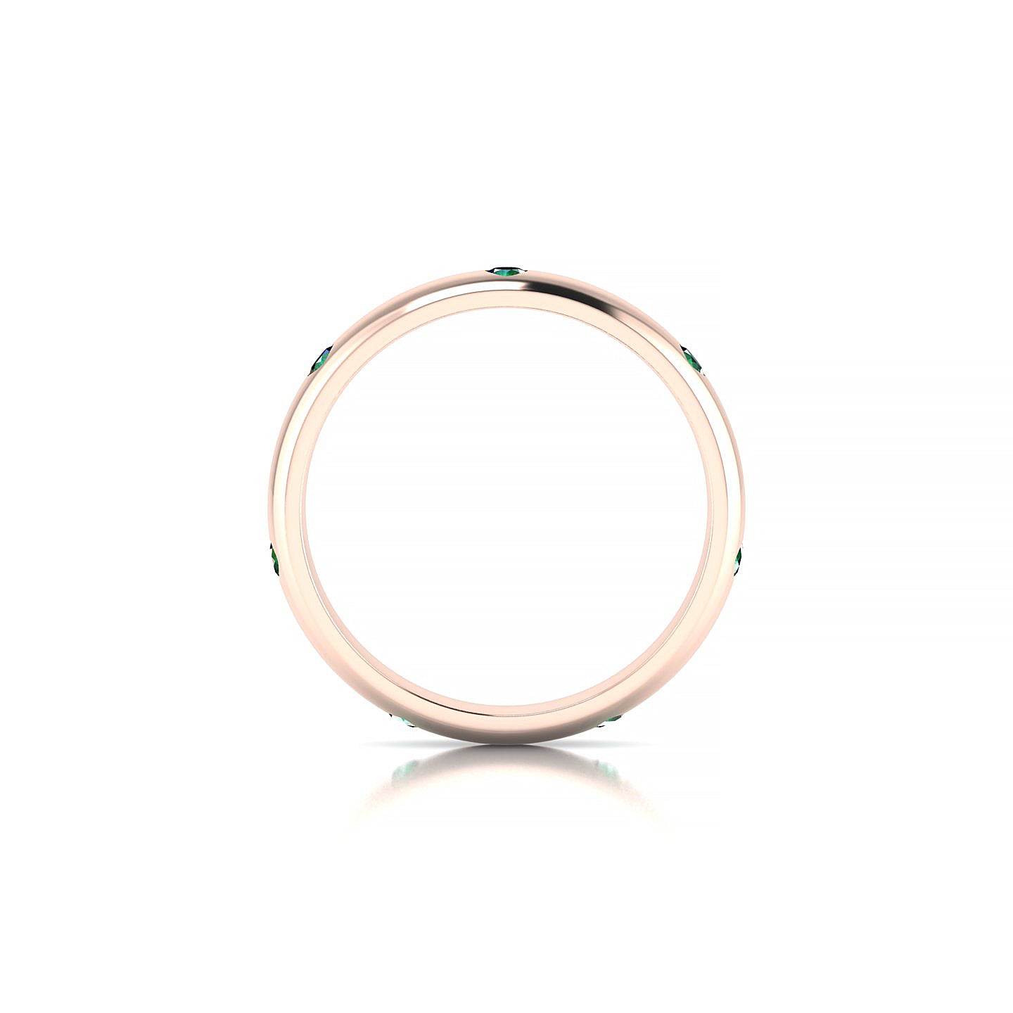 Devotion | 18k Rose Gold 2 mm Round Emerald Ring