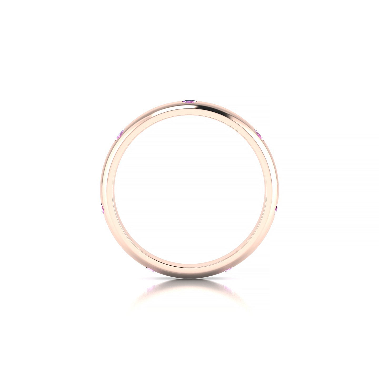 Devotion | 18k Rose Gold 2 mm Round Pink Sapphire Ring