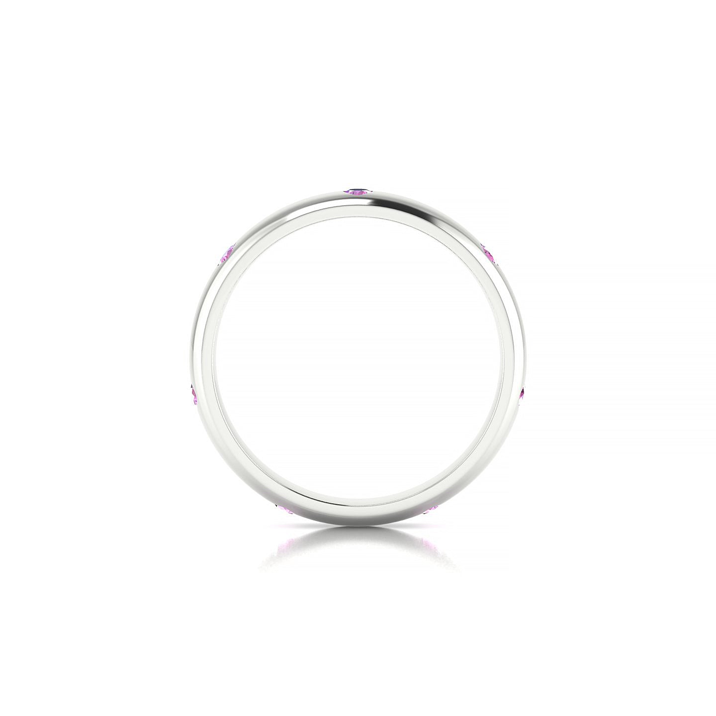 Devotion | 18k White Gold 2 mm Round Pink Sapphire Ring