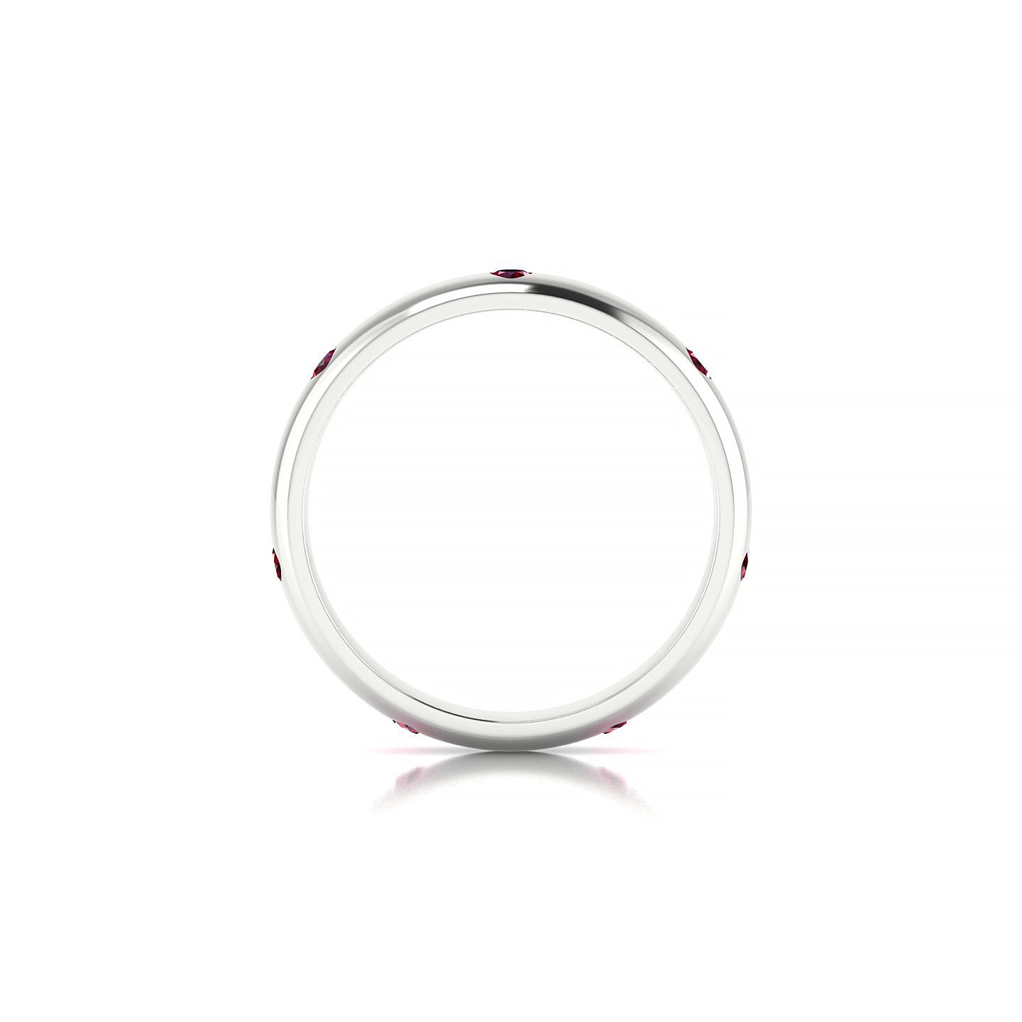 Devotion | 18k White Gold 2 mm Round Ruby Ring