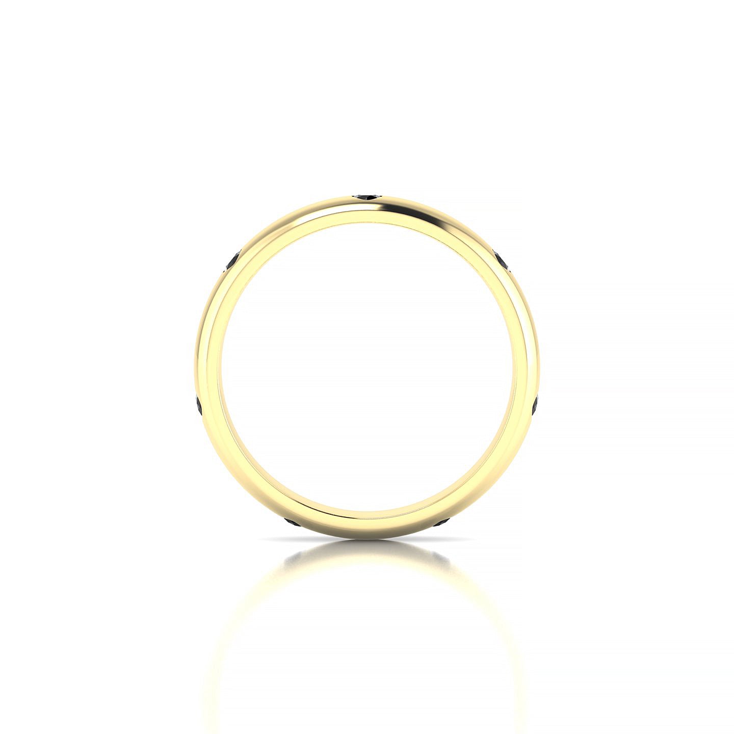 Devotion | 18k Yellow Gold 2 mm Round Black Diamond Ring