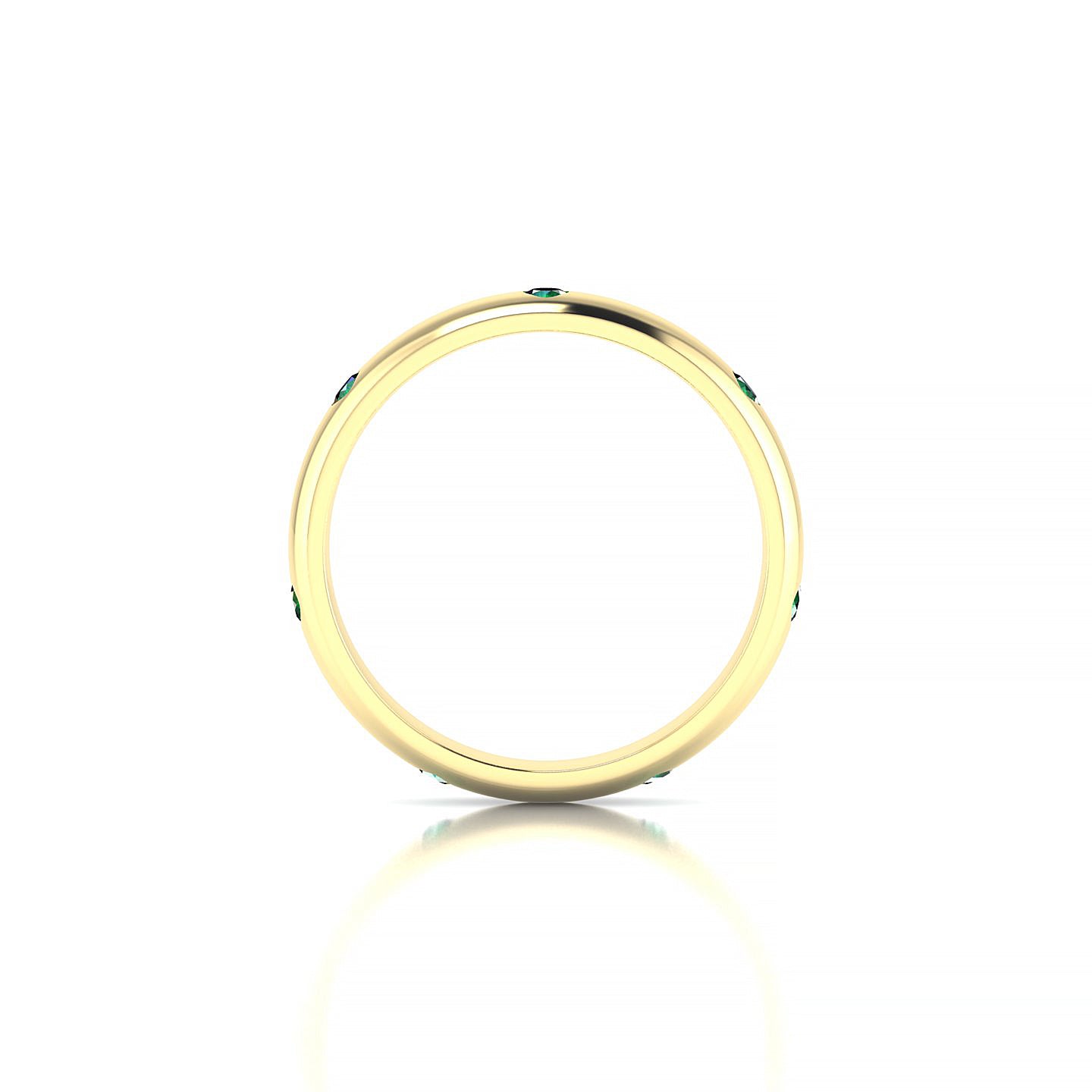 Devotion | 18k Yellow Gold 2 mm Round Emerald Ring