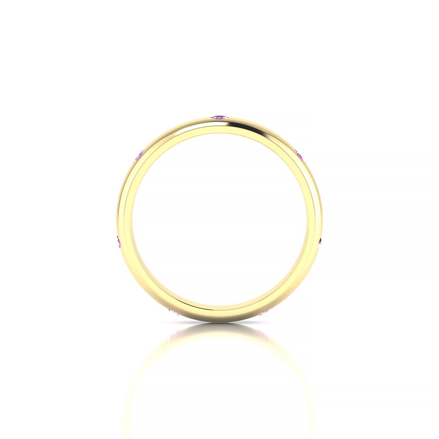 Devotion | 18k Yellow Gold 2 mm Round Pink Sapphire Ring